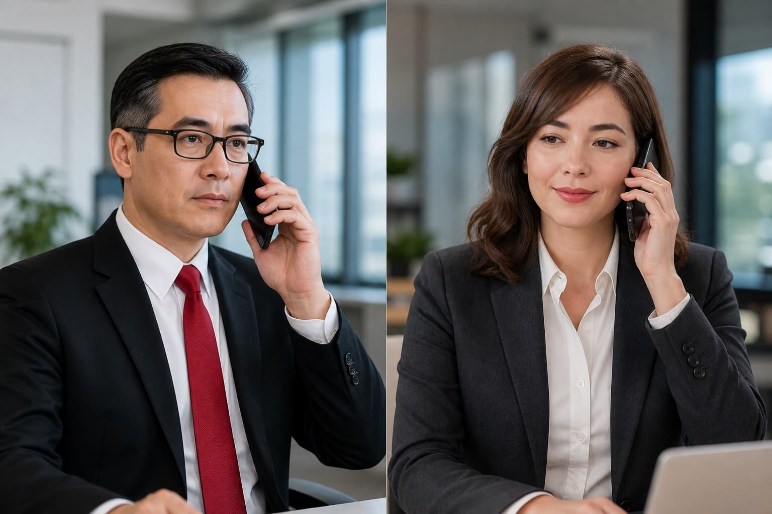A caller and a business professional connected on a premium Calls8 HOTLINK call